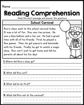 Comprehension For Class 2 In English With Answers