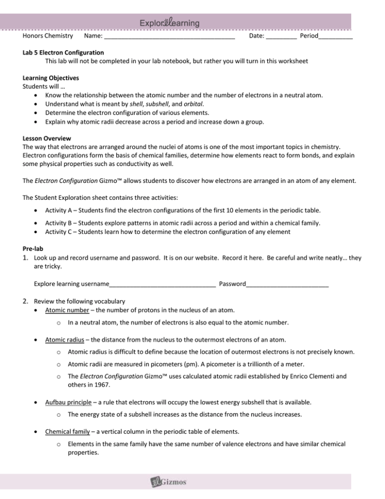 Periodic Trends Worksheet Answers Gizmo