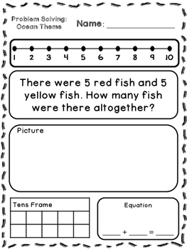 Addition Word Problems With Pictures Kindergarten