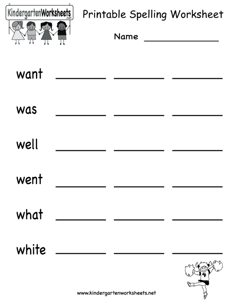 Spellings Worksheets For Grade 1 Students