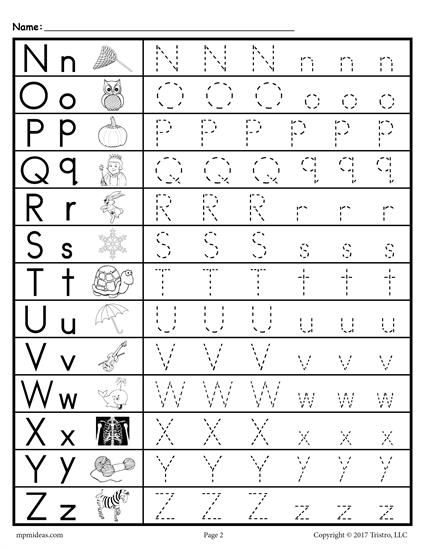 Letter Tracing Sheets