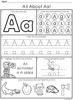 Preschool Alphabet Worksheets A-z
