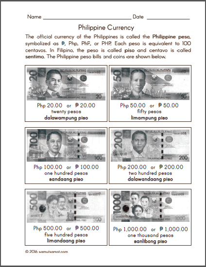 Comparing Philippine Money Worksheets For Grade 2