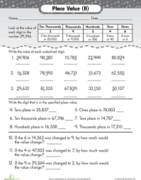 4th Grade Math Worksheets Grade 4 Place Value