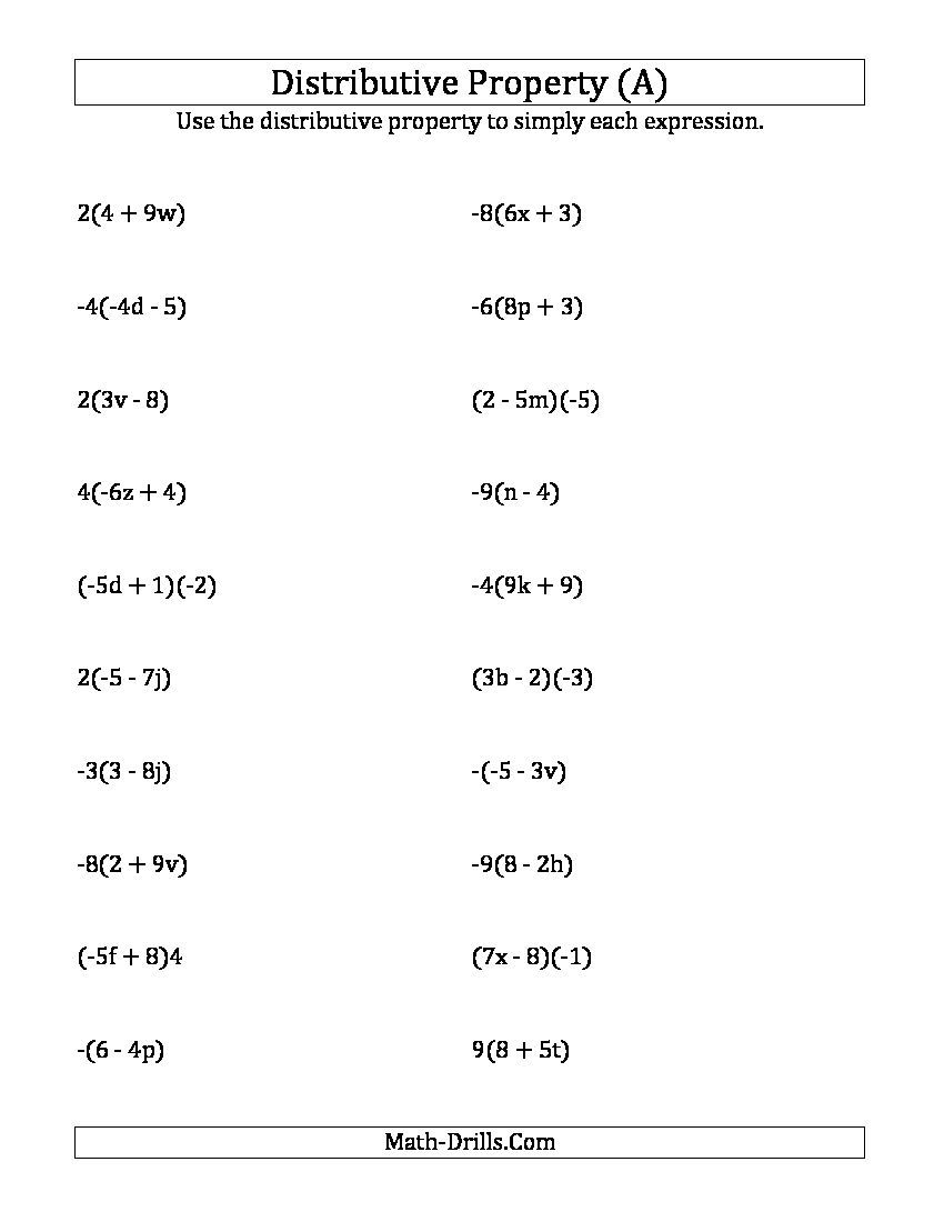 Printable Pre Algebra Worksheets For 8th Graders