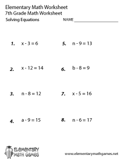 Simple Equations Worksheet For Class 6