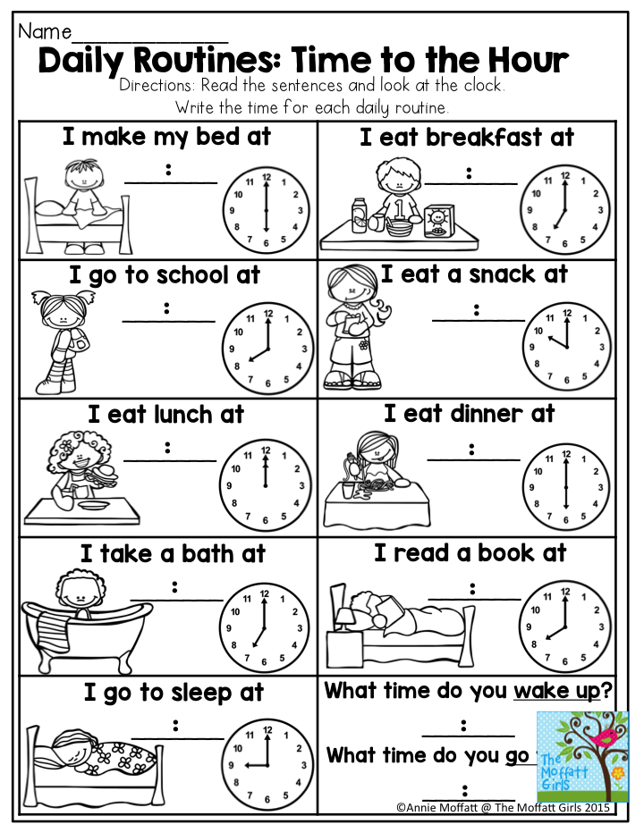 Sequencing Daily Activities Worksheets