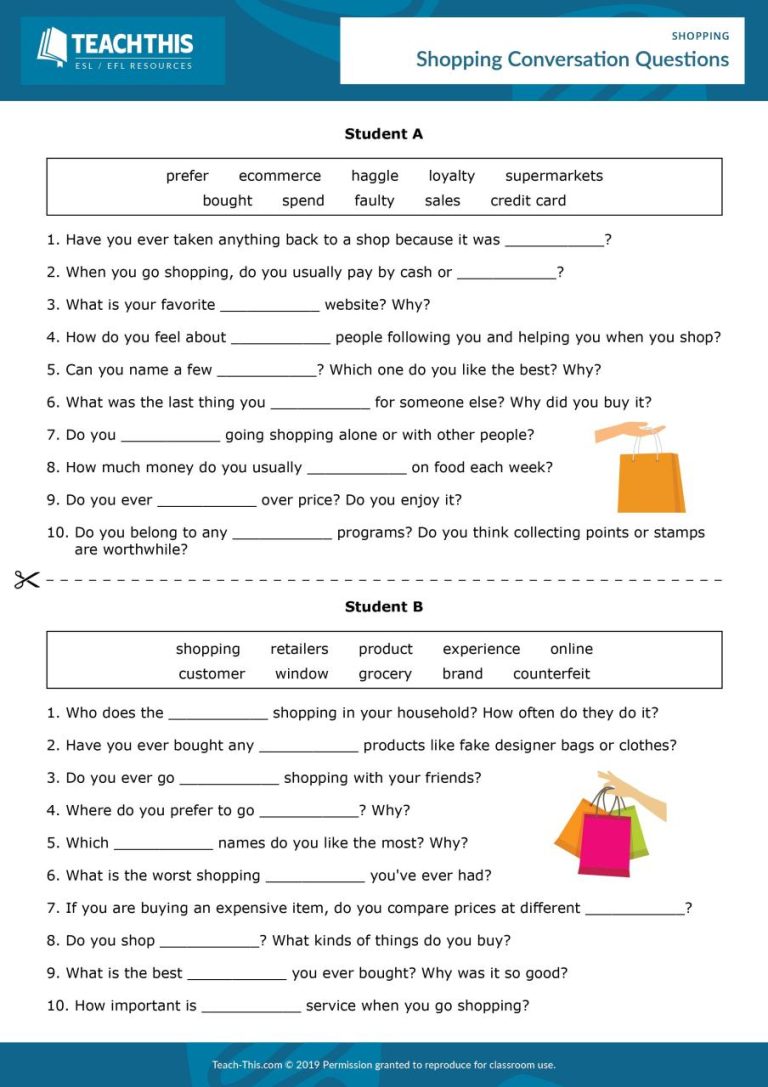 Beginner English Conversation Worksheets Pdf