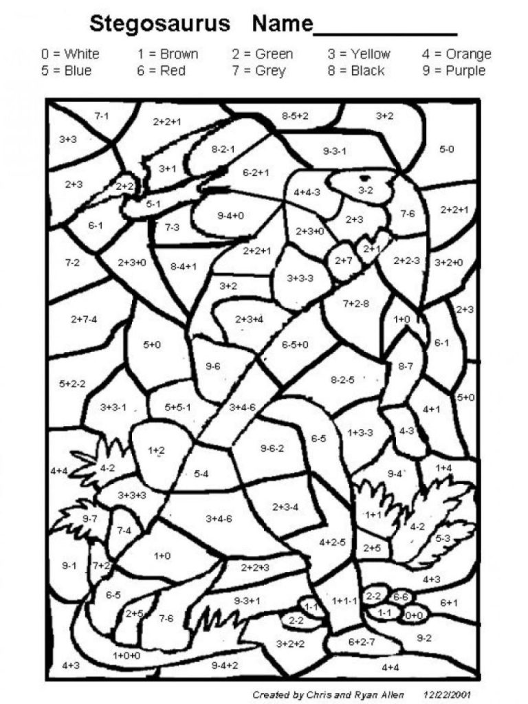 Addition Coloring Worksheets Free