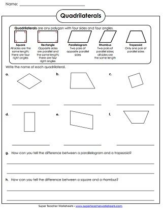 3rd Grade Classifying Quadrilaterals Worksheet – Thekidsworksheet