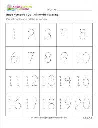 Number Worksheets For Kindergarten Pdf