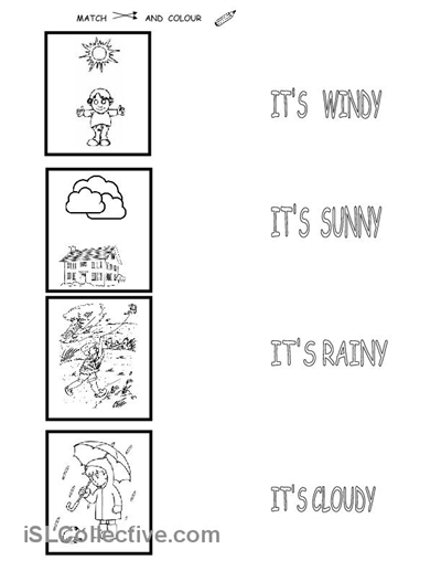 Matching Weather Worksheets For Kindergarten