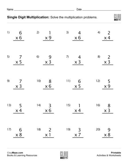 Math Drills Multiplication And Division