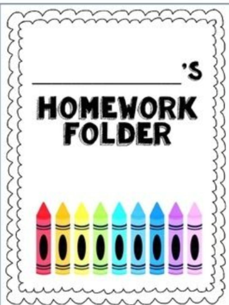Preschool Homework Folder Cover