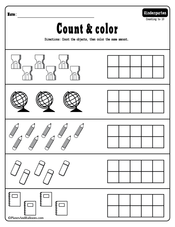 Free Printable Math Sheets For Kindergarten