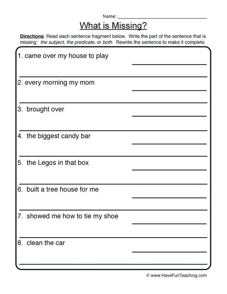 Types Of Sentences Worksheets 3rd Grade