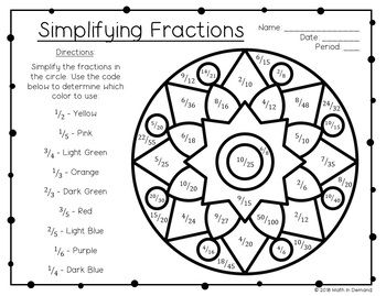Simplifying Fractions Worksheet Answer Key