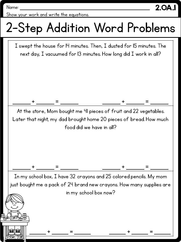 2nd Grade Addition And Subtraction Word Problems Worksheets For Grade 2