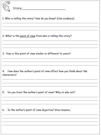 Point Of View Worksheets