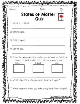 Matter Worksheet #1