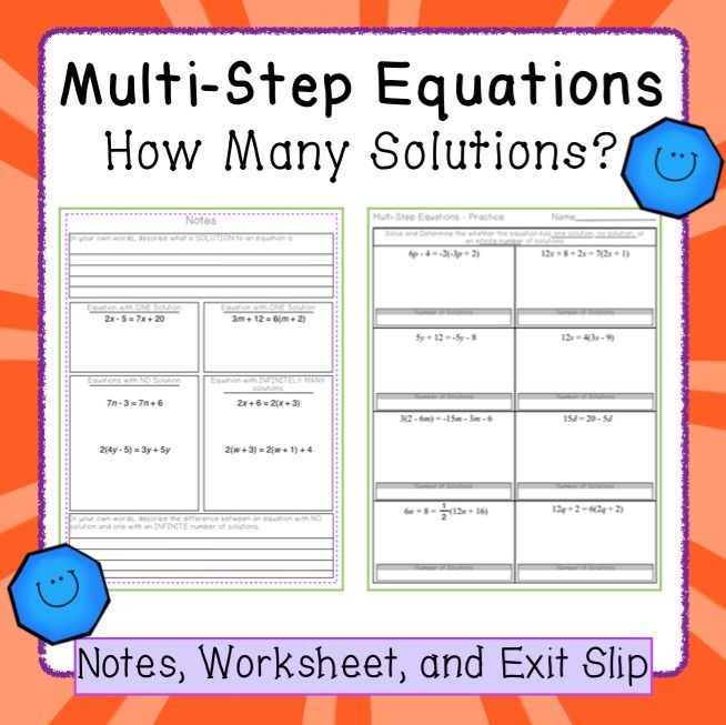 Solving Multi Step Equations Worksheet Variables On Both Sides