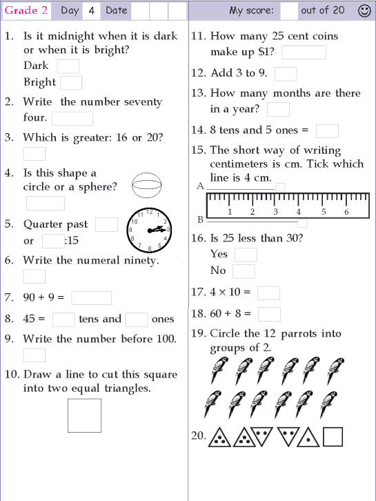 Printable Second Grade Math Worksheets For Grade 2
