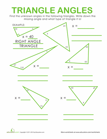 Year 7 Find The Missing Angle Worksheet
