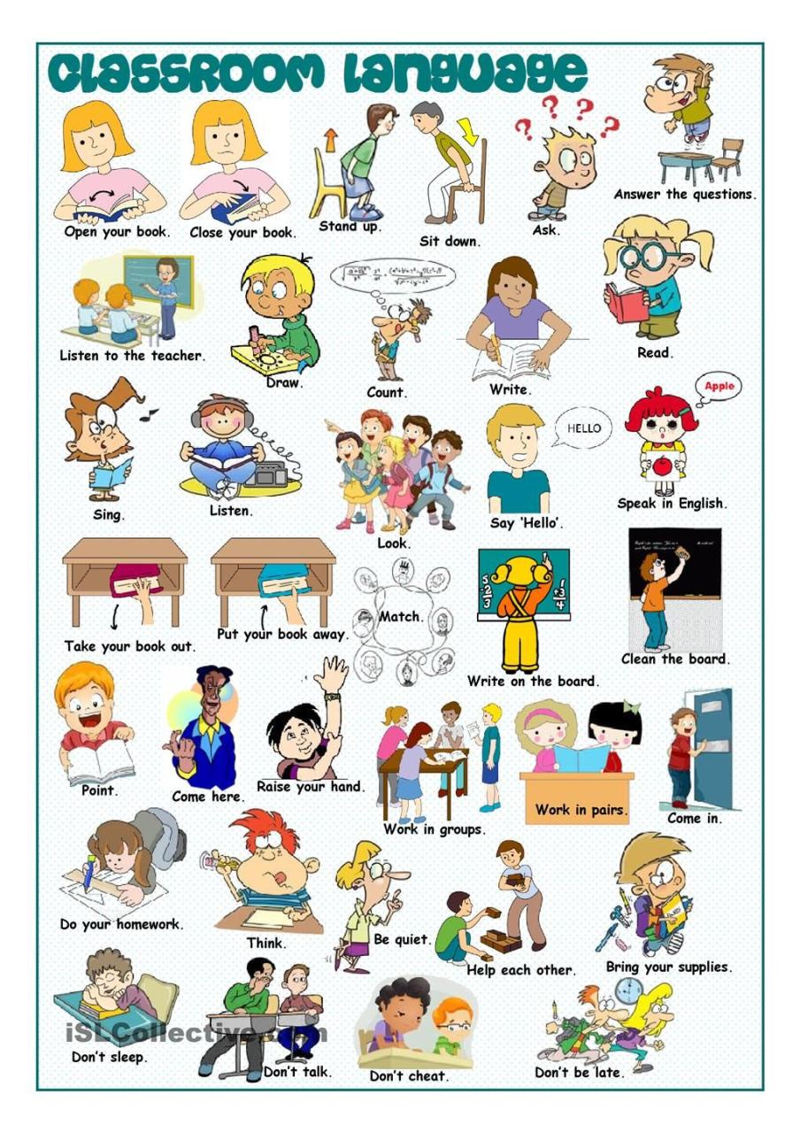 Classroom Language For Students Worksheet