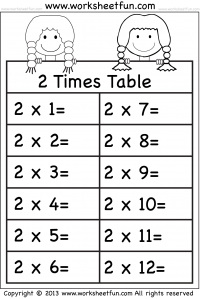2 Times Table Worksheet With Pictures