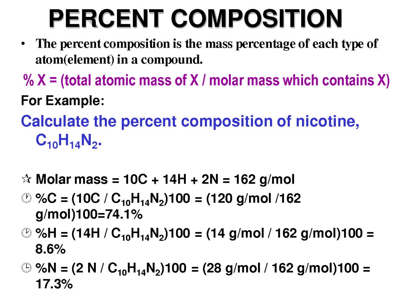Percentage Composition Worksheet