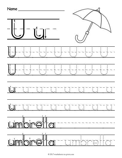 Letter U Worksheets For Preschool