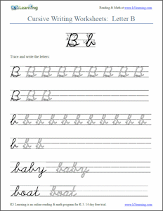 4th Grade Cursive Writing Worksheets Free