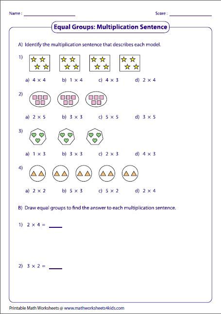 Multiplication Worksheets Grade 3 Arrays