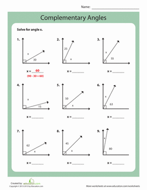 Types Of Angles Worksheet Answer Key