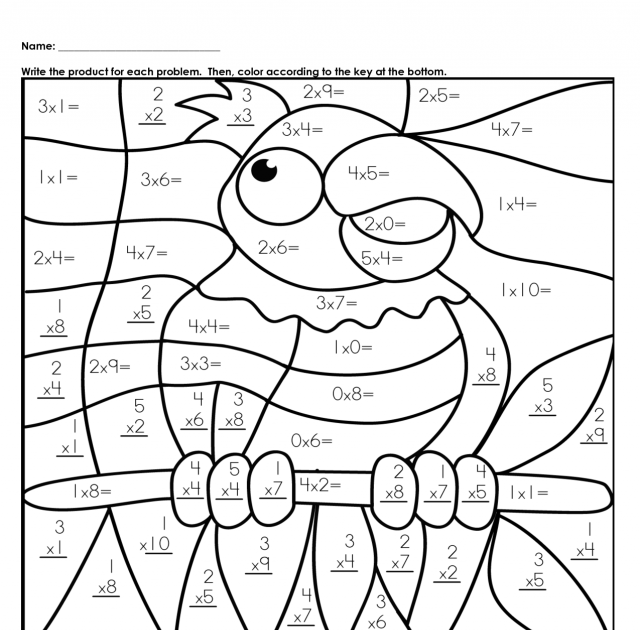 Coloring Multiplication Worksheets For Grade 2