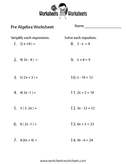 8th Grade Pre Algebra Worksheets With Answers