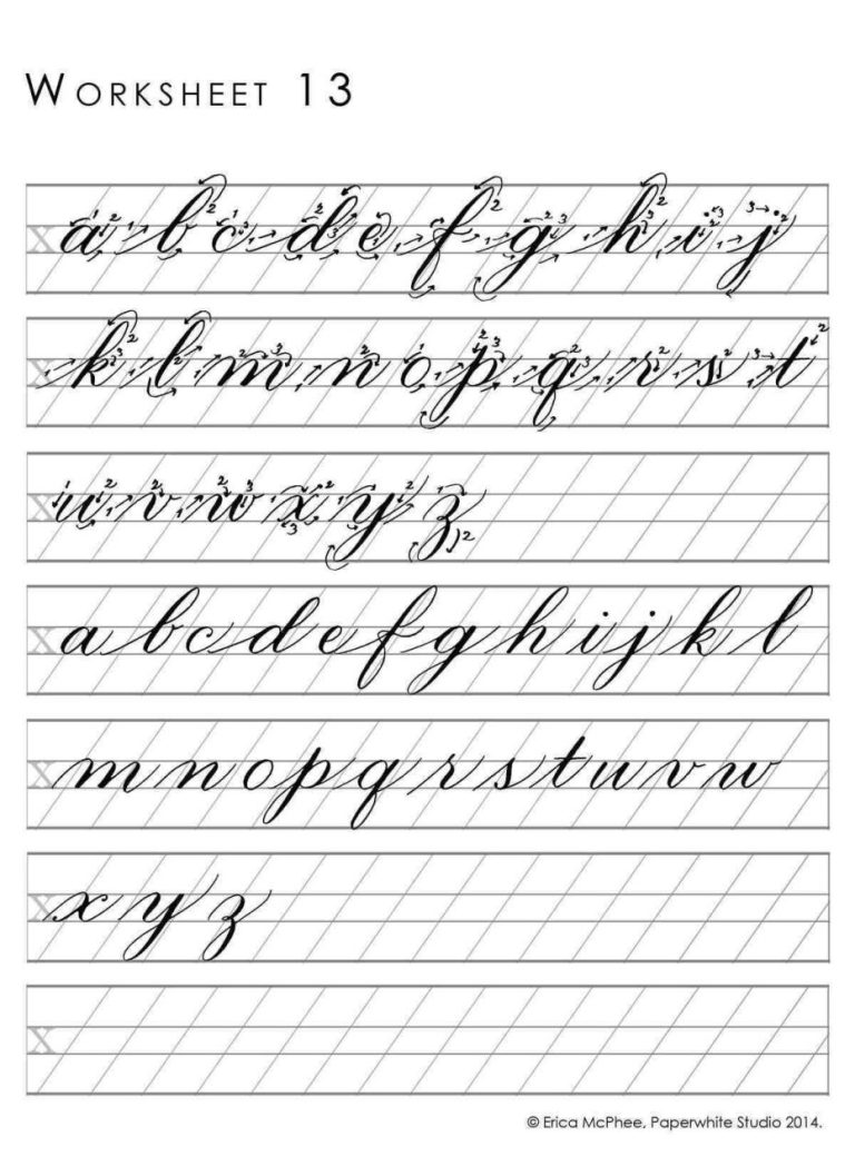Cursive Alphabet Practice Handwriting