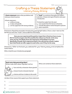 Thesis Statement Worksheets