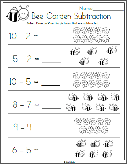Subtraction Worksheets With Pictures For Kindergarten