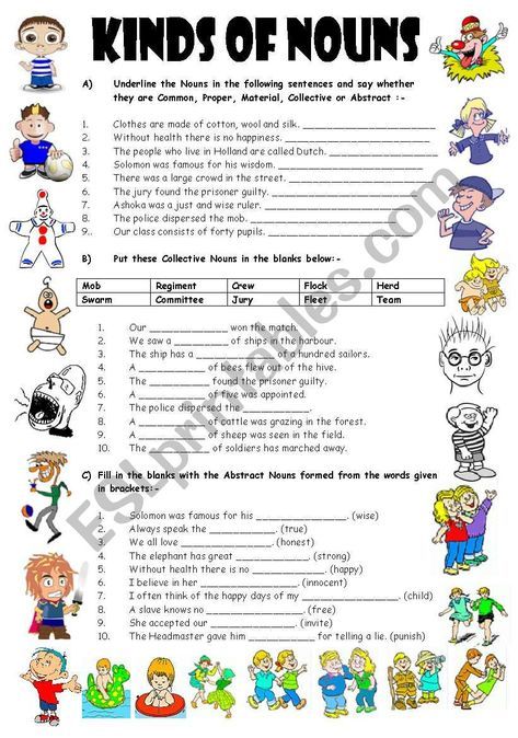 Types Of Nouns Worksheet For Class 4