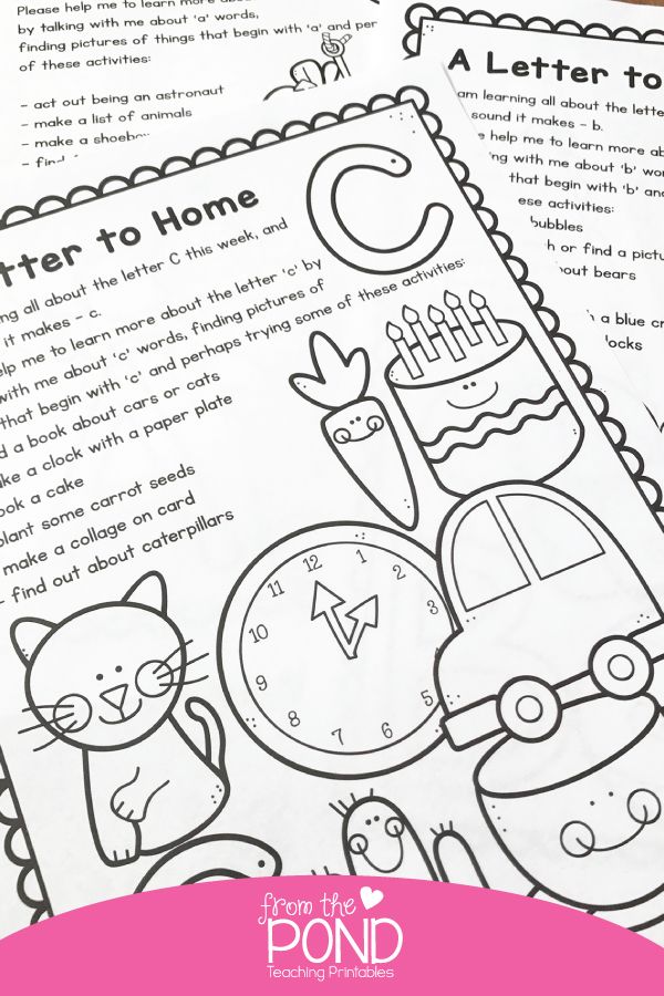 Preschool Homework Letter To Parents