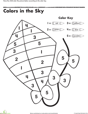 Color By Number Worksheets For Kindergarten