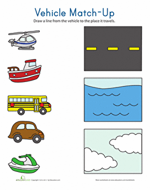 Transportation Worksheet Preschool