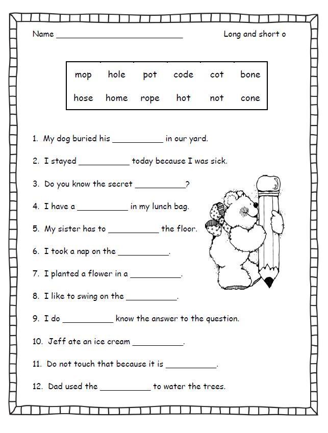 Free Phonics Worksheets For 2nd Grade