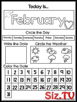 Calendar Worksheets For Preschool