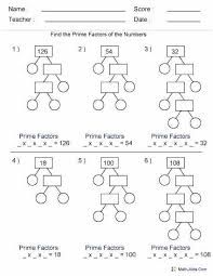 Prime Factor Trees Worksheets Grade 6