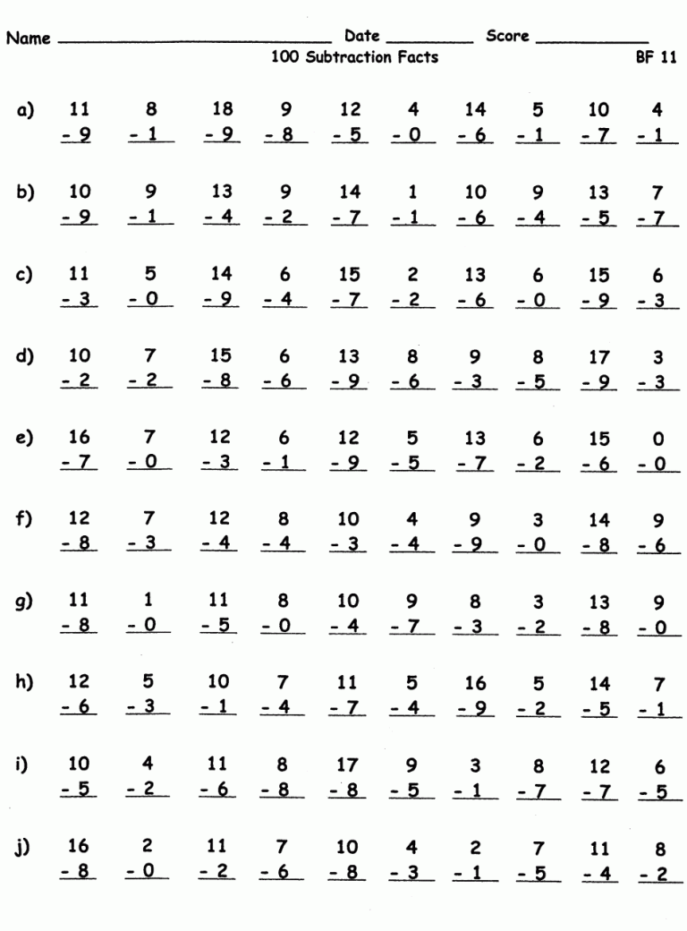 Timed Multiplication Worksheets 0-5
