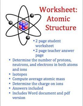 Atomic Structure Worksheet Answers Pdf