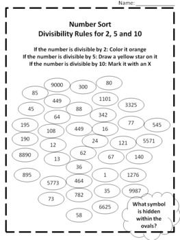 Divisibility Rules Worksheet 4th Grade