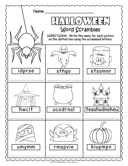 Free Halloween Worksheets For Kids